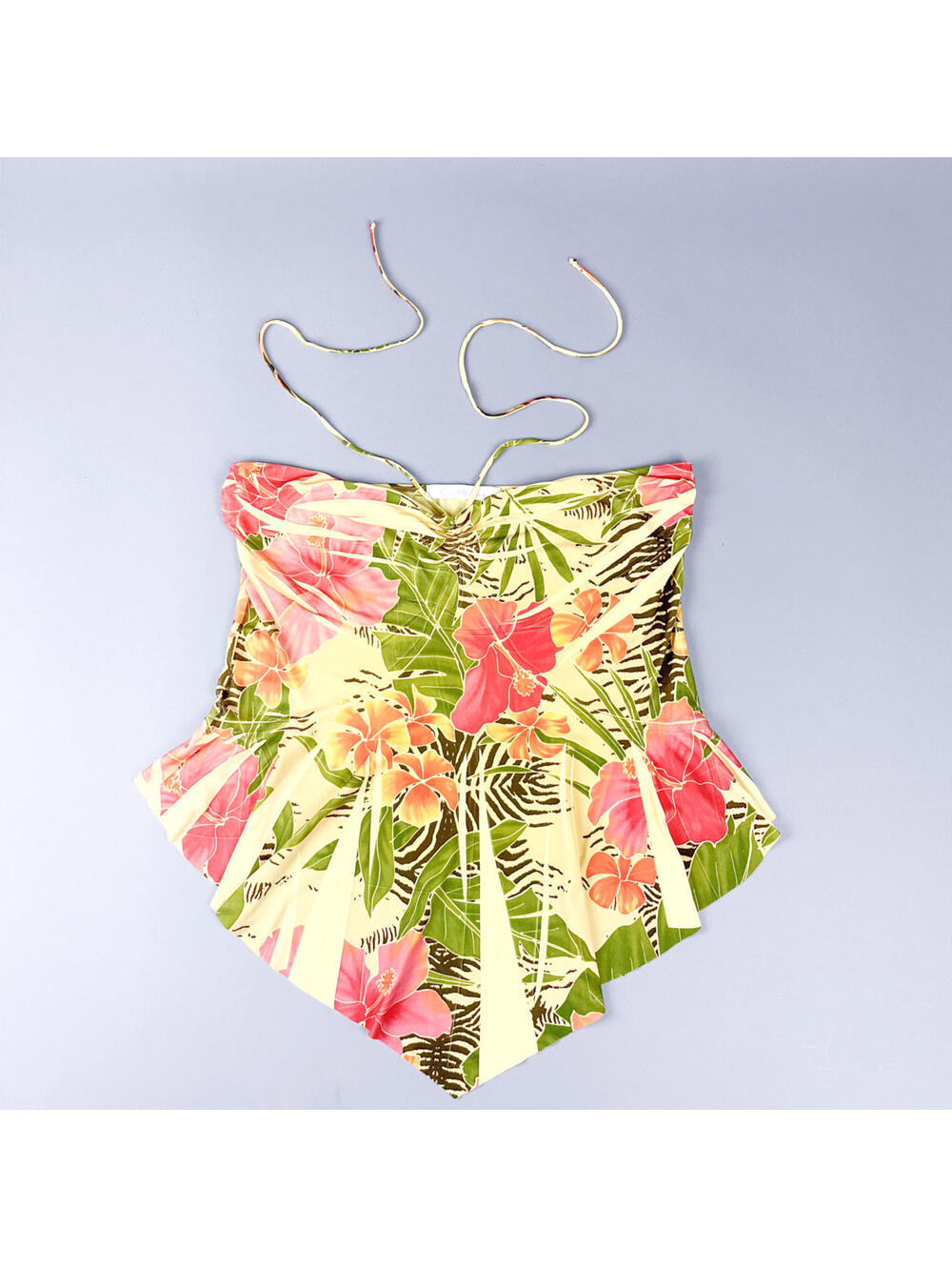 Y2K Charlotte Russe Tropical Floral Halter Top